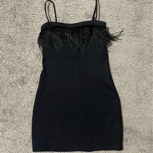 Black feathers dress
